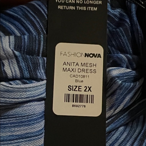 Fashion Nova Blue Patterned Maxi Dress - Picture 3 of 4